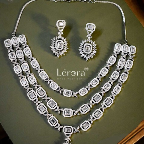 Lerora Rodium Plated three layered AD SET.
