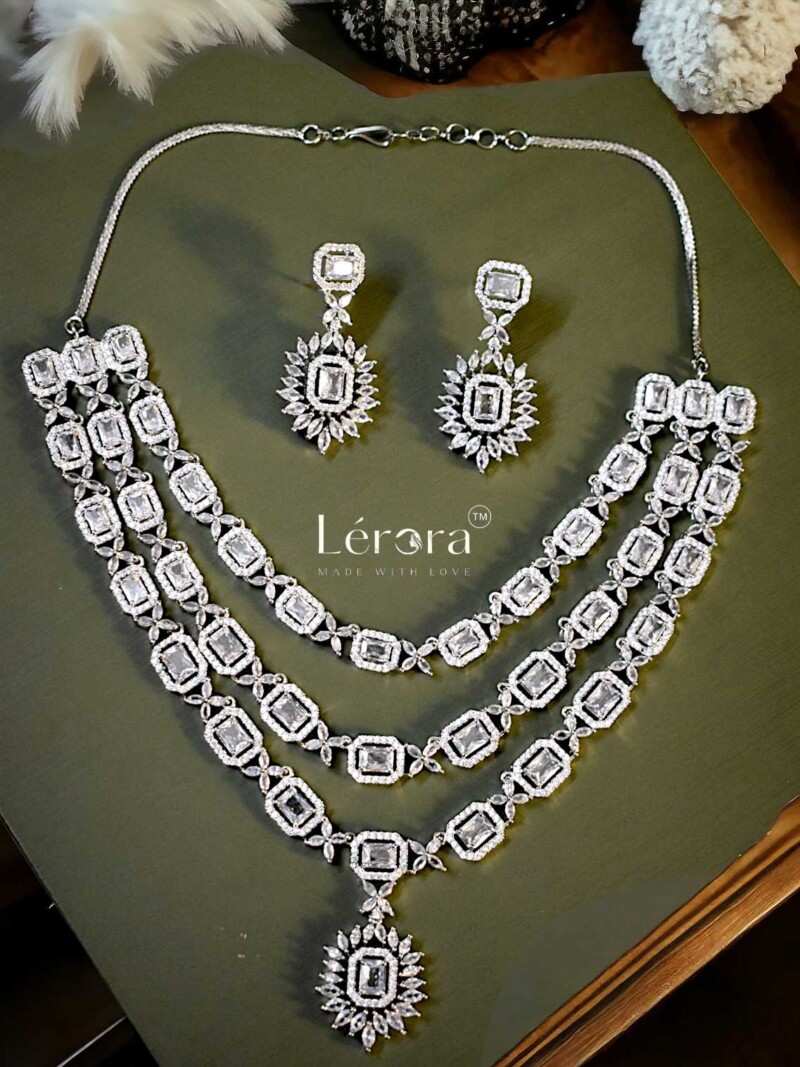 Lerora Rodium Plated three layered AD SET.
