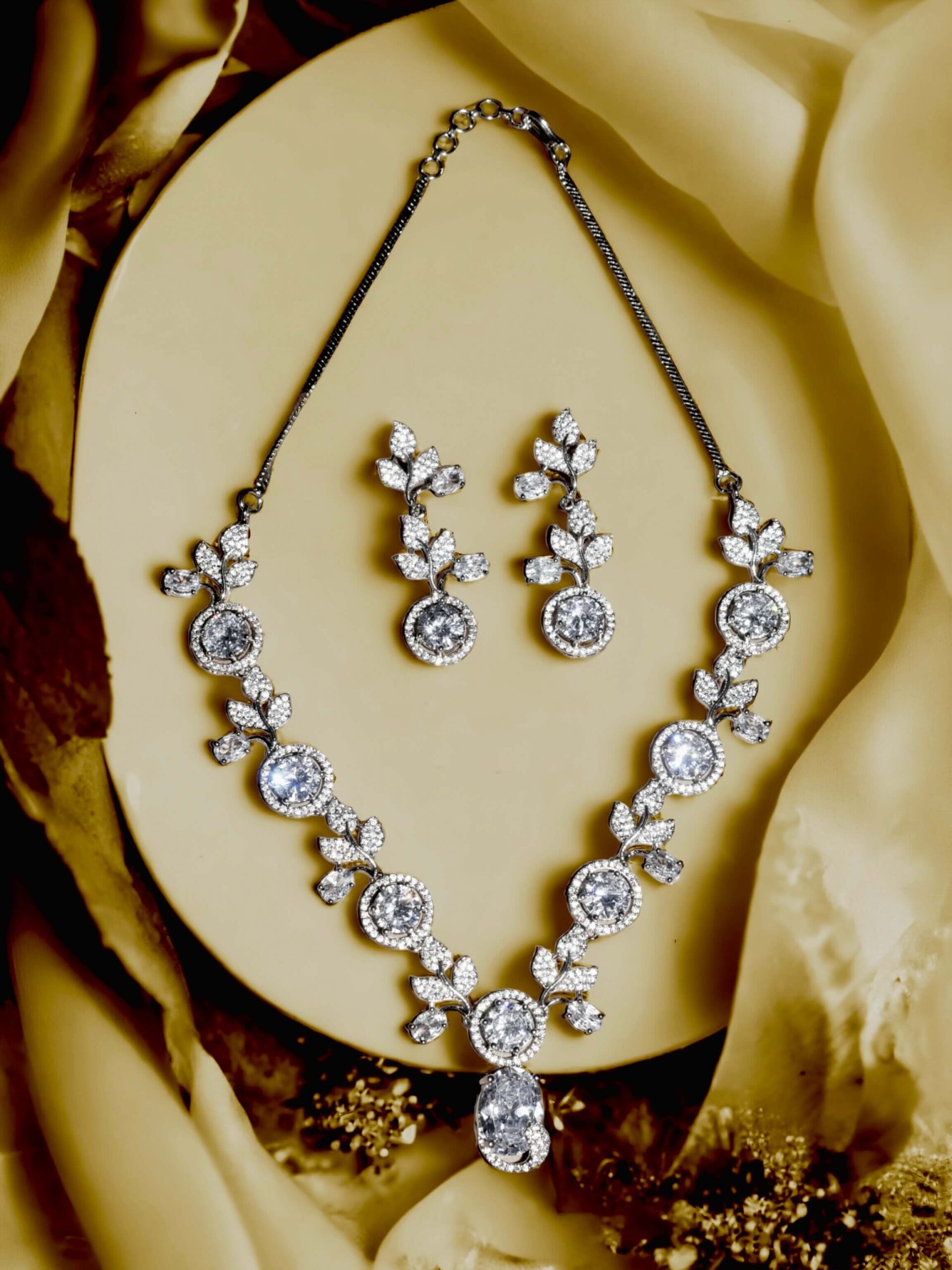 3-Piece: Women's Diamond Necklace Earrings Set