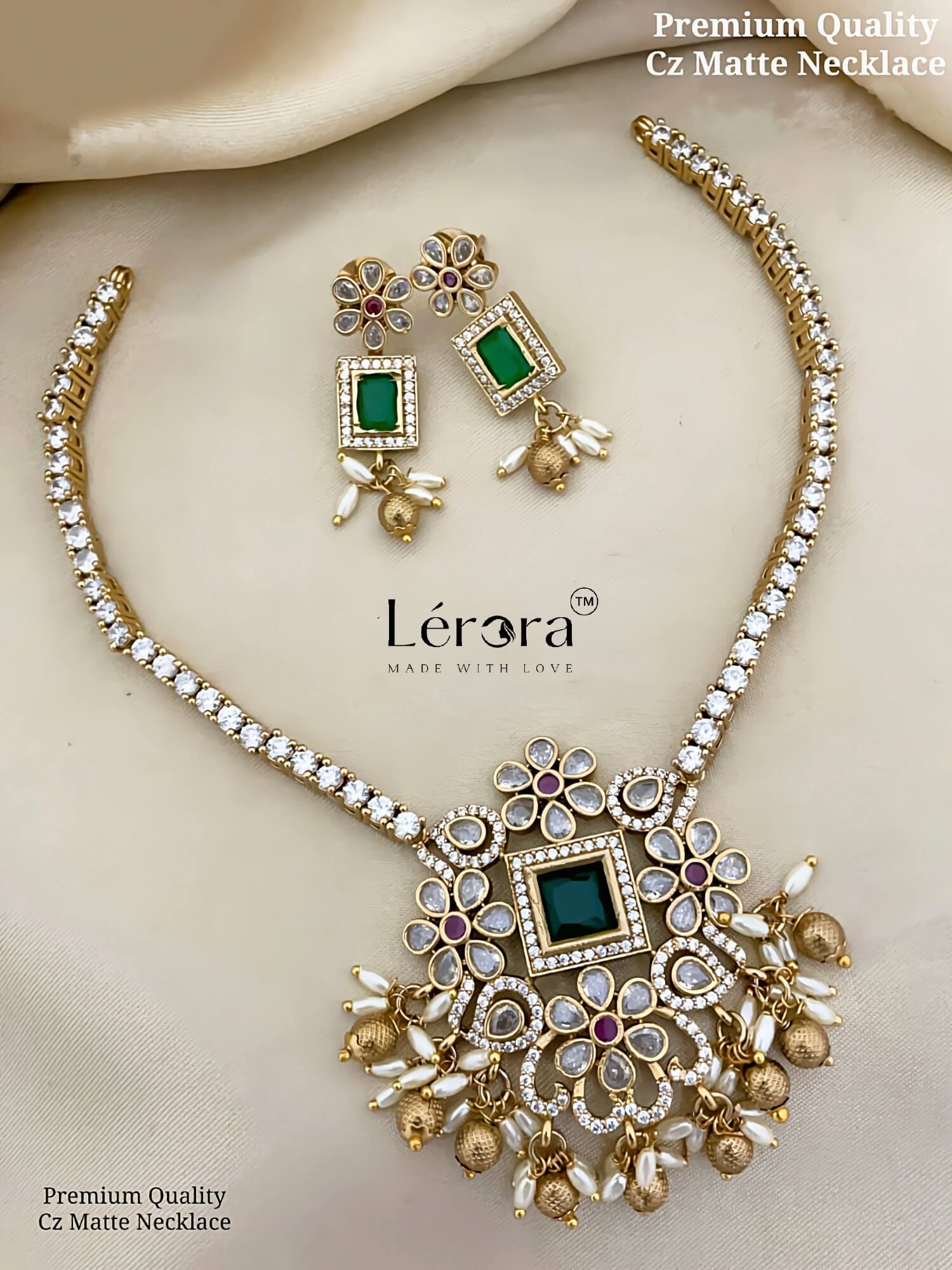Lerora - Grand Stone Dollar Necklace. - Lerora