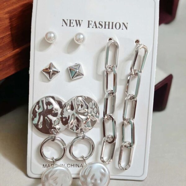 pearl and silver stud earrings