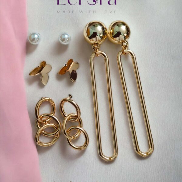 gold and pearl earring studs