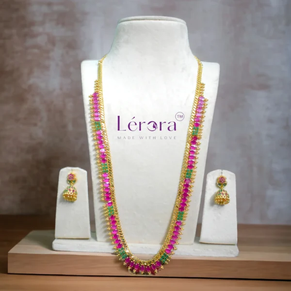 Lerora - One gram Gold Long Haram with Jhumka. LJ16