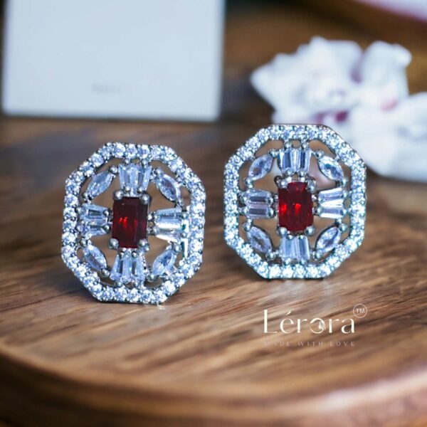 LERORA American Diamond Solitaire Earrings