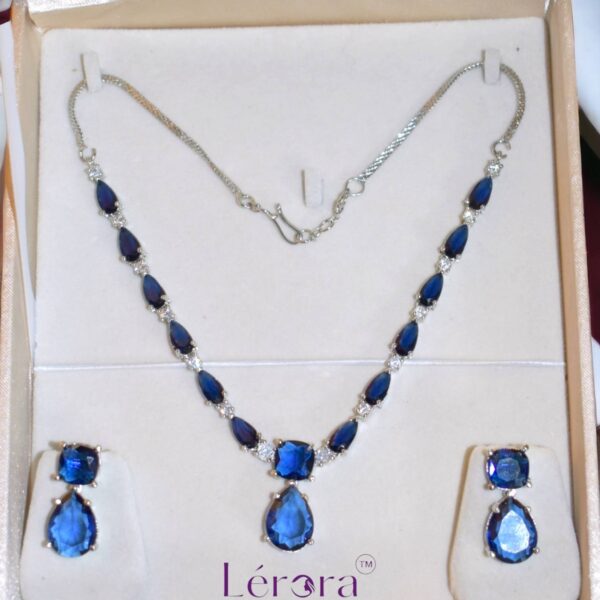 Lerora - Blue Sapphire cubic Zirconia Necklace. LJ17