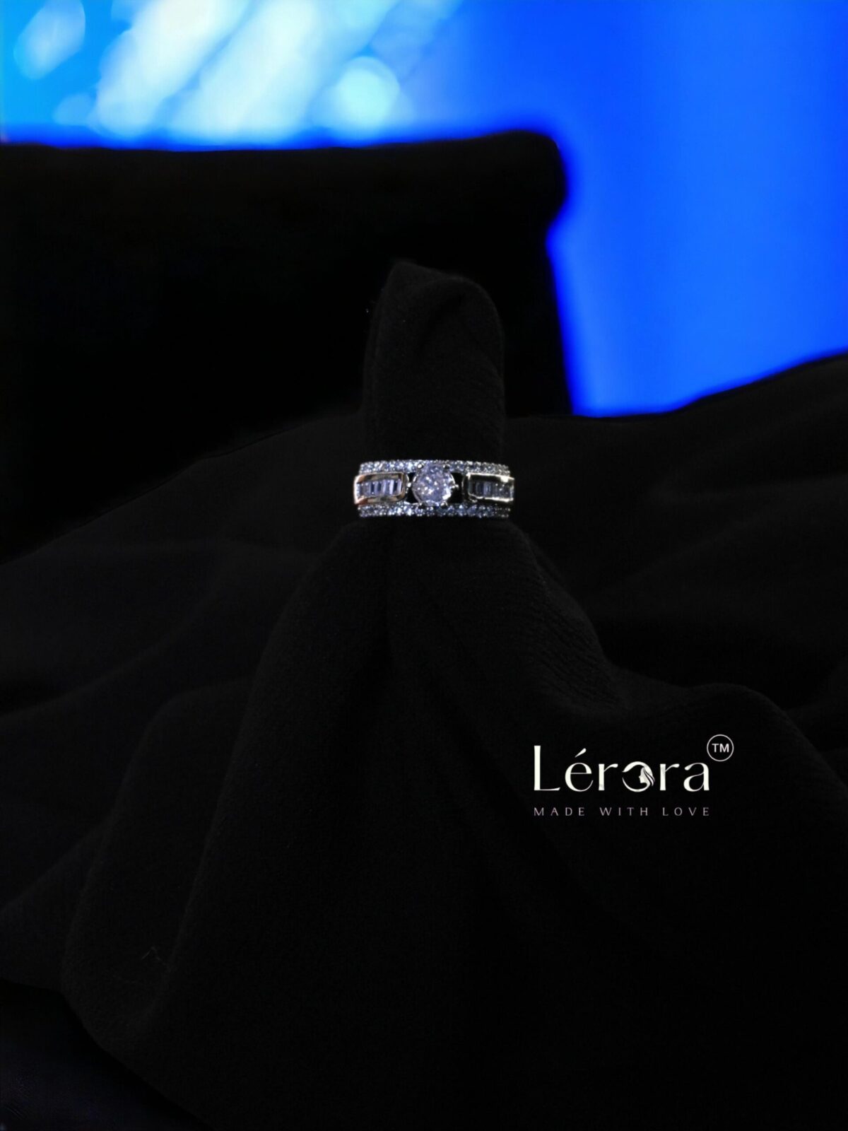 LERORA Alia Rhodium Silver plated Finger Ring