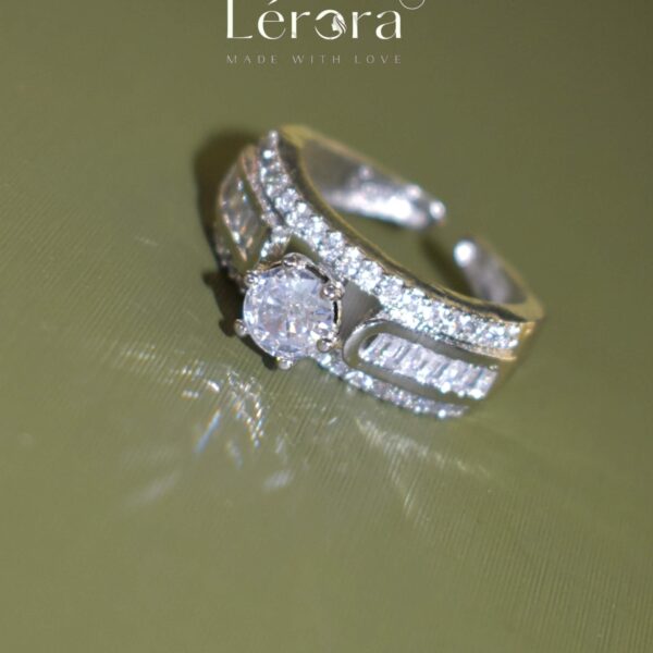 LERORA Alia Rhodium Silver plated Finger Ring