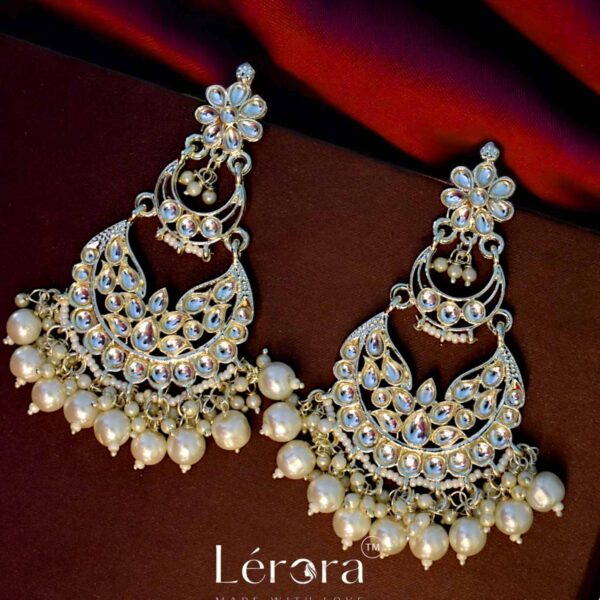 LERORA Meenakari kundan Alloy Polki Earrings. Design 3