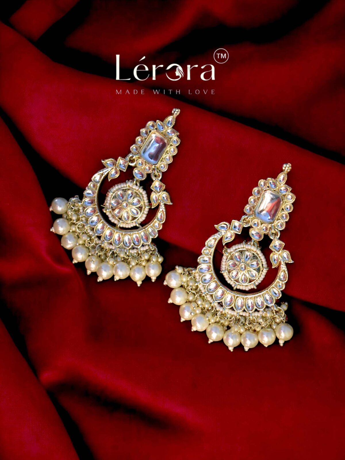 LERORA Meenakari kundan Alloy Polki Earrings. Design 5