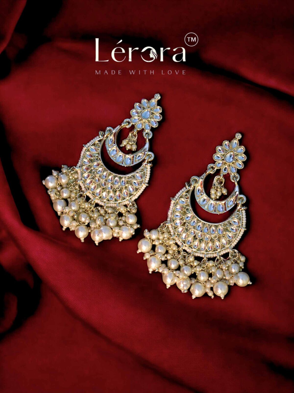 LERORA Meenakari kundan Alloy Polki Earrings. Design 4