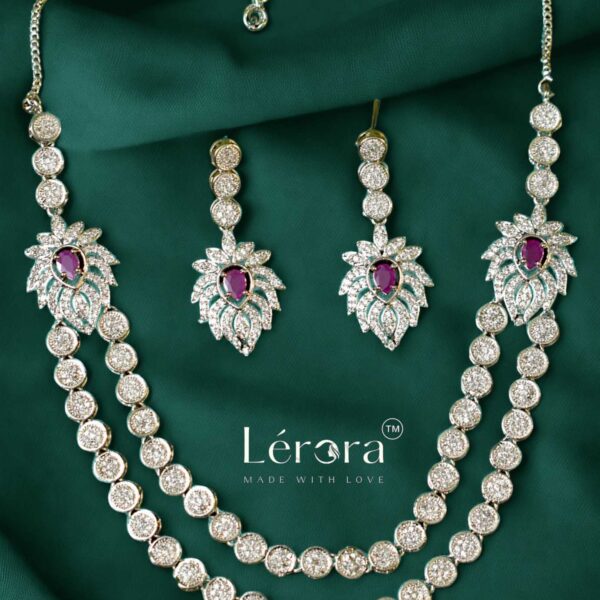 LERORA Pink and Silver Two Layered AD set for women. LJ18