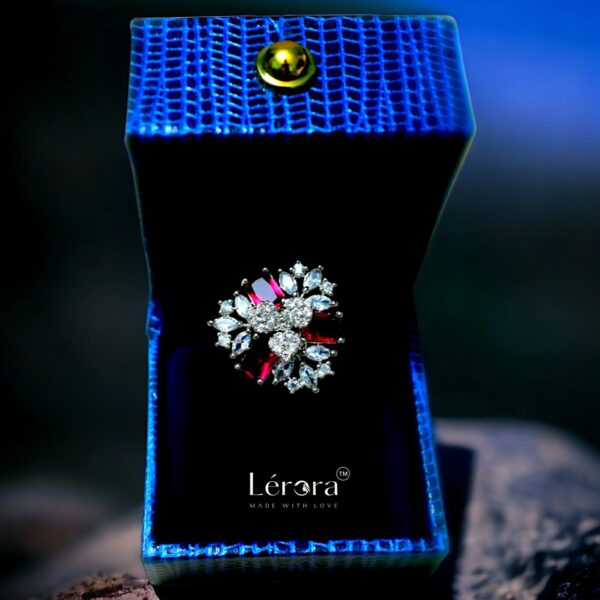 LERORA Maroon Adjustable AD Wedding Ring