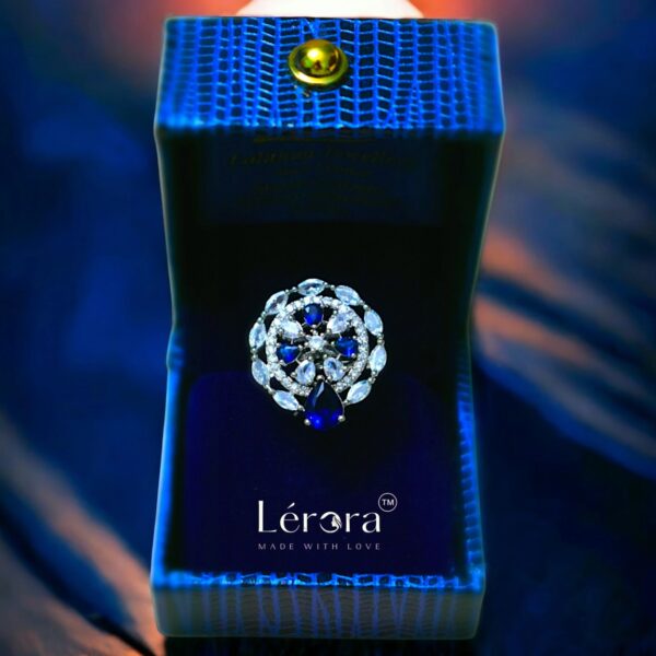 LERORA Blue Stylish Adjustable AD Ring