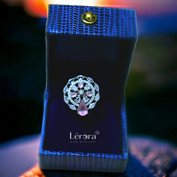 LERORA Pink Stylish Adjustable AD Ring