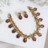 LERORA - Leafy Design Gold-Tone Necklace Set. LJ1
